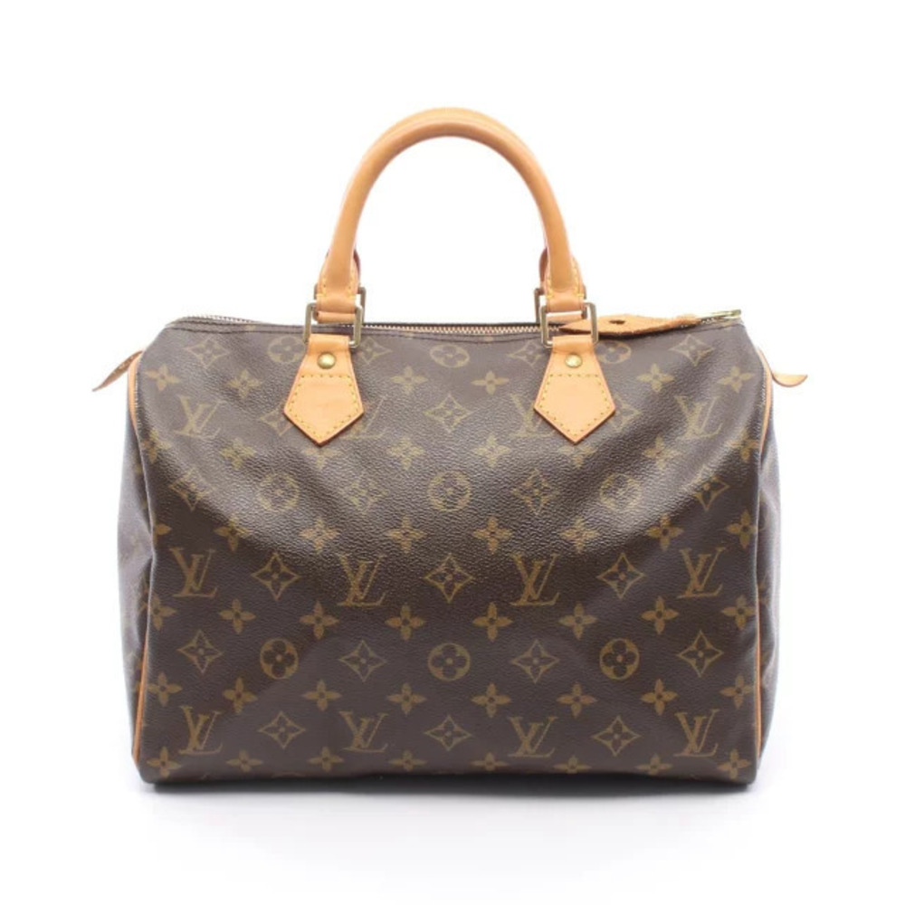 Louis Vuitton Speedy Monogram Handbag Canvas Leather Brown